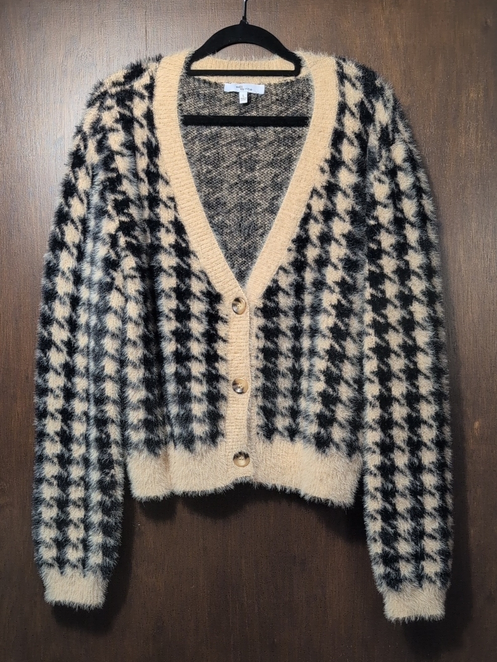 Cozy Houndstooth Cardigan Sweater